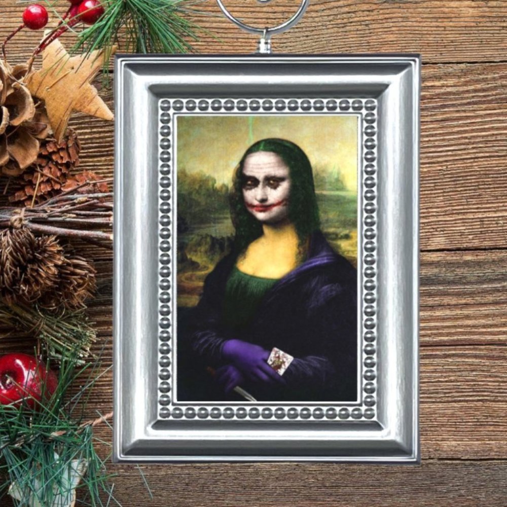 The Joker Batman Mona Lisa Parody Christmas Tree Ornament